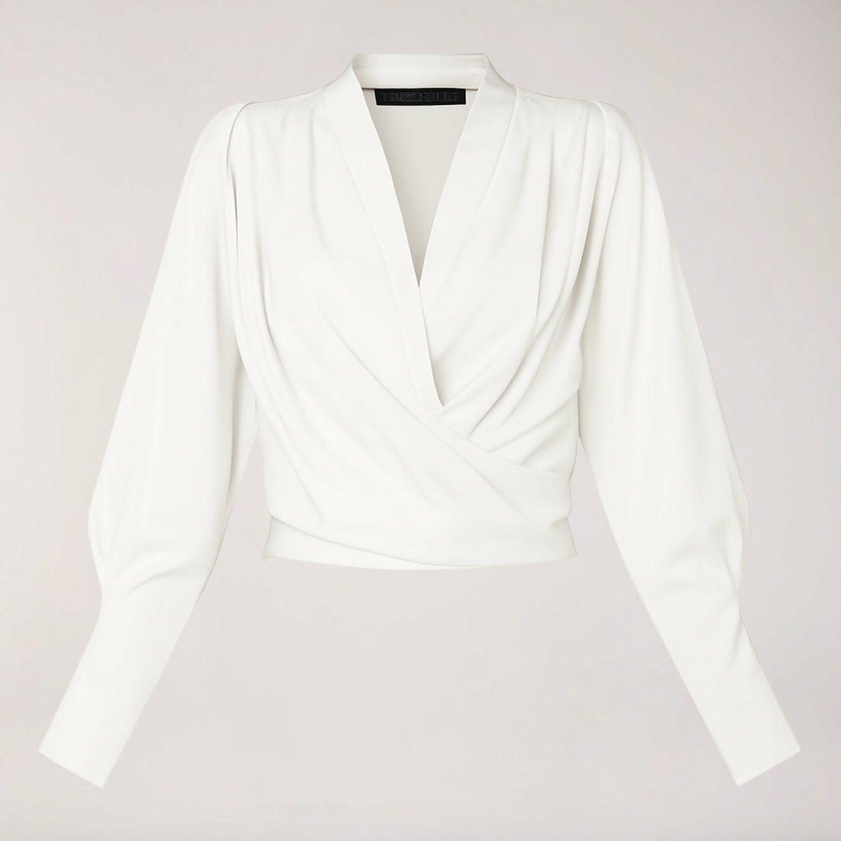 Women's Blouse with V-neck and Puff Sleeves 0
