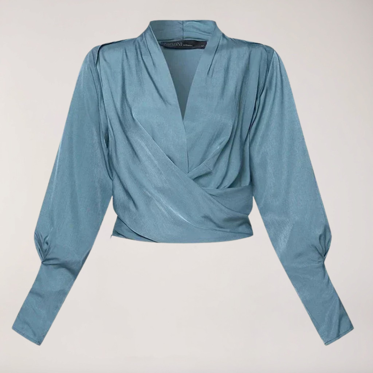Women's Blouse with V-neck and Puff Sleeves 2