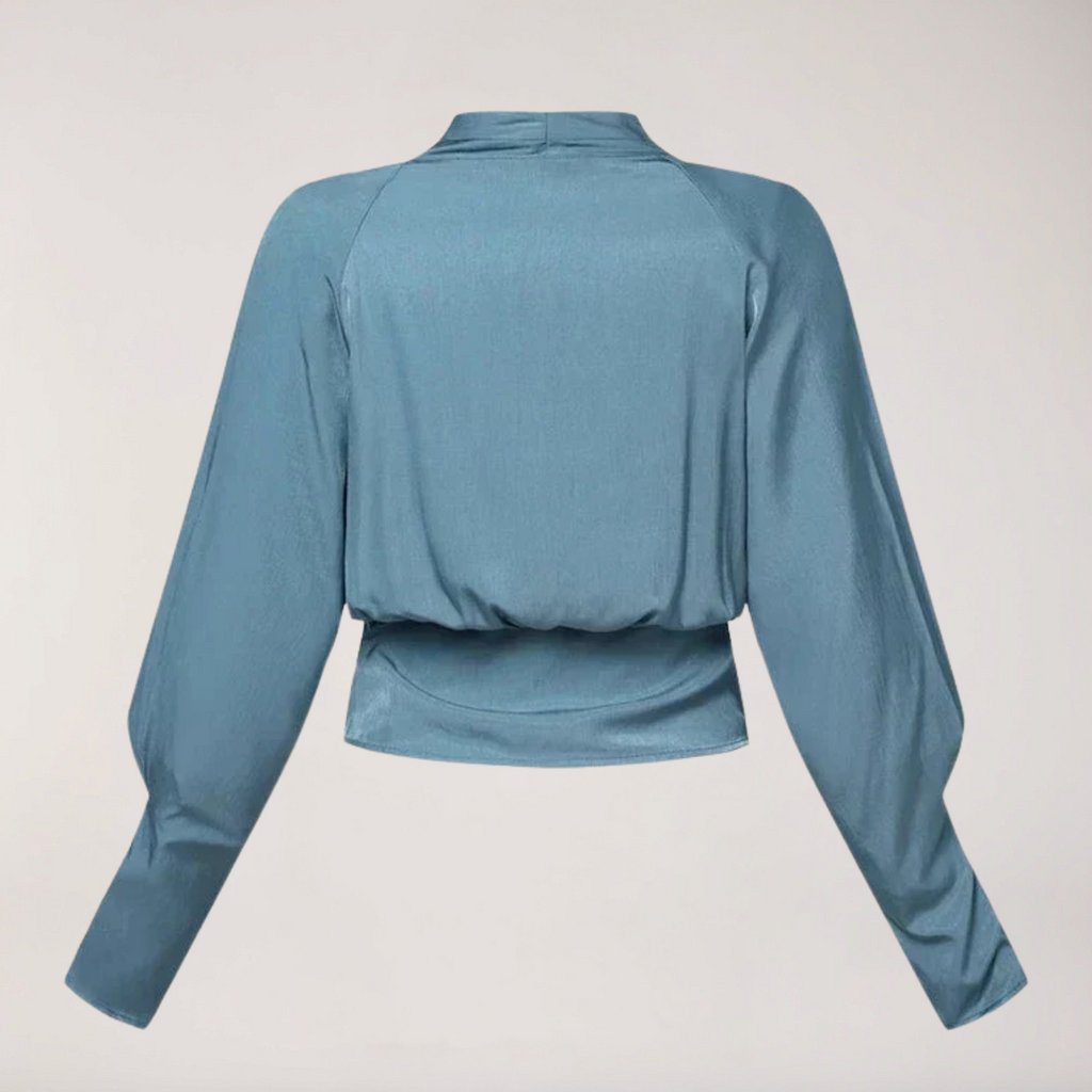 Women's Blouse with V-neck and Puff Sleeves 3
