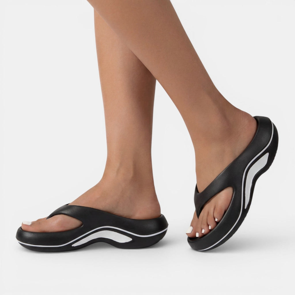 Women's Chunky Platform Flip-Flops with Cushioned Wave Sole 4