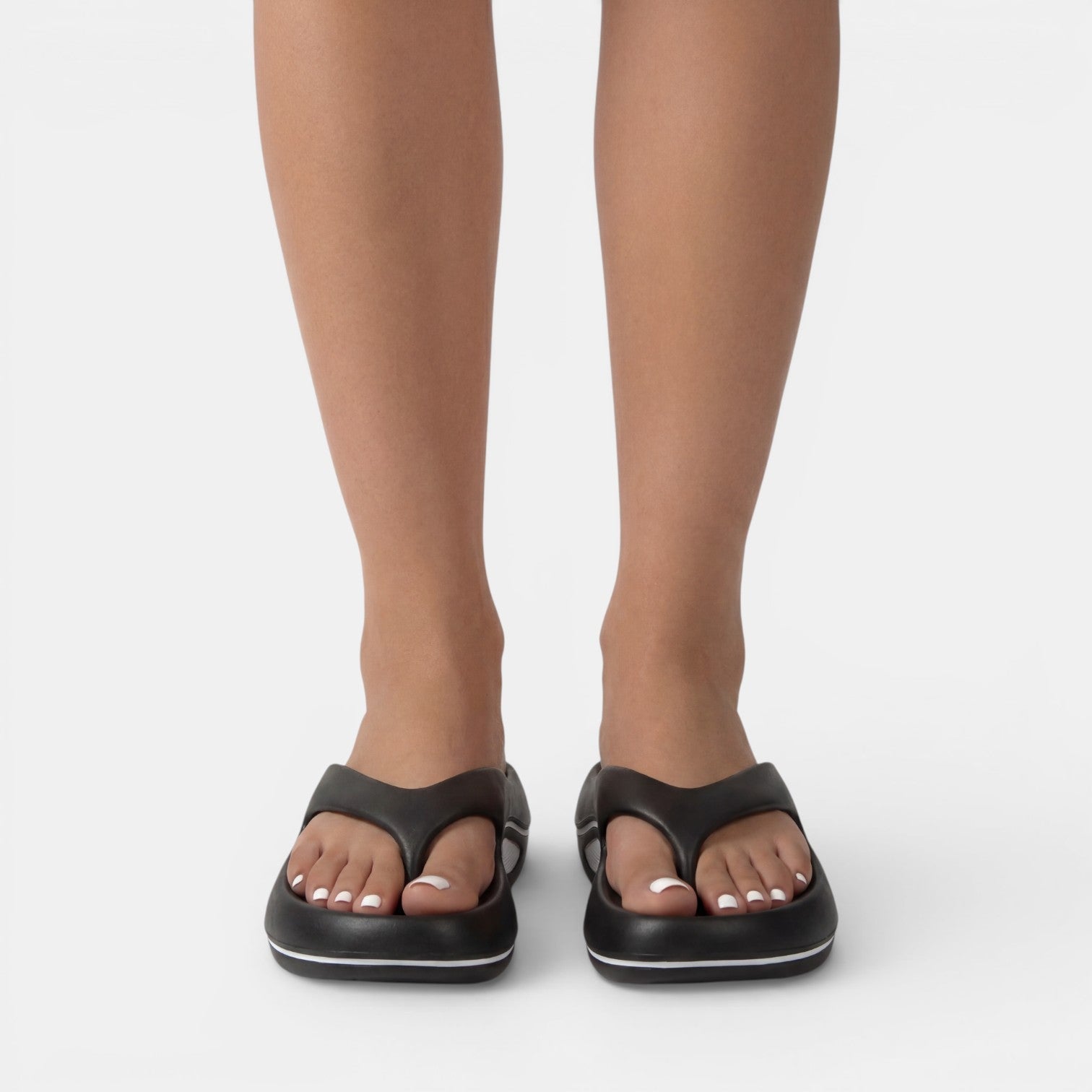 Women's Chunky Platform Flip-Flops with Cushioned Wave Sole 7