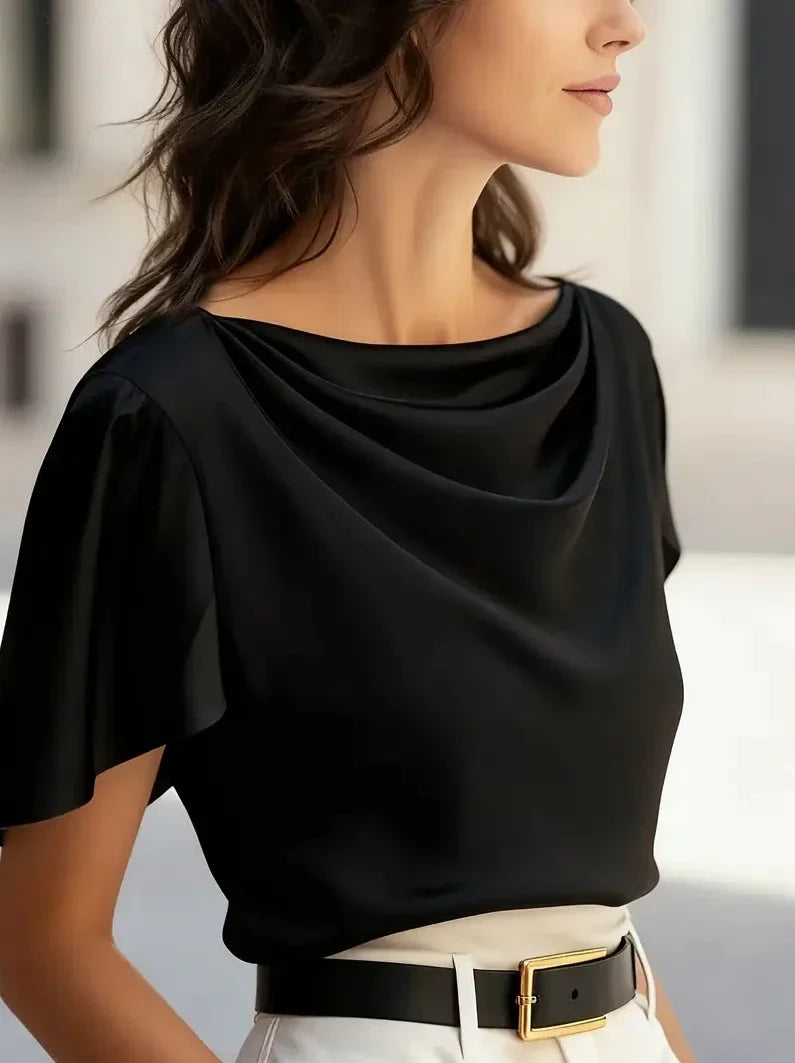 Women's Draped Cowl Neck Blouse 1