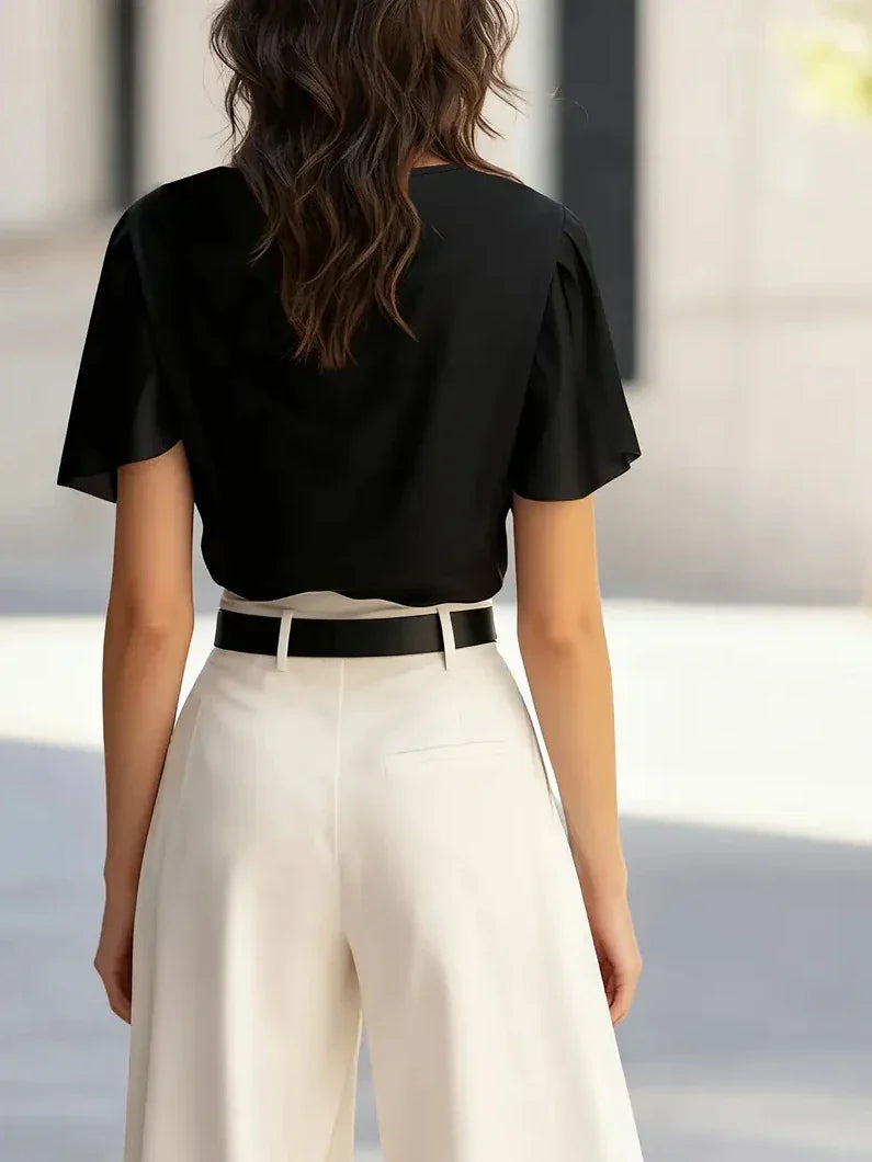 Women's Draped Cowl Neck Blouse 2