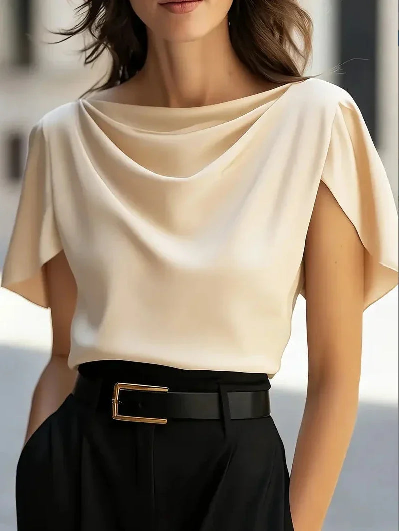 Women's Draped Cowl Neck Blouse 3