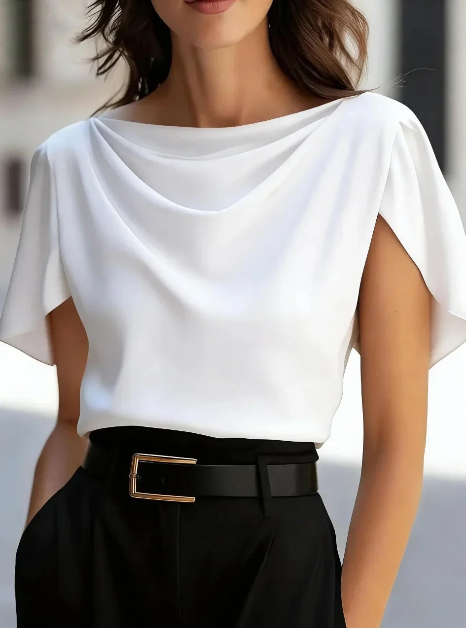 Women's Draped Cowl Neck Blouse 6