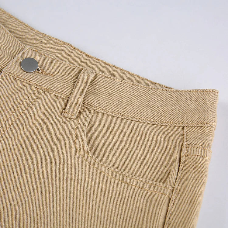 Women's High-Waist Wide Leg Jeans - Button Fly Full Length 4