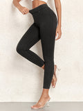 Women's High Waist Skinny Jeggings - Pull On Denim Look Stretch Trousers 0