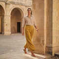Women’s High Waist Wide Leg Trousers with Pleats and Side Pockets 0