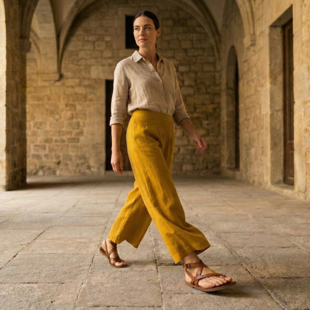 Women’s High Waist Wide Leg Trousers with Pleats and Side Pockets 5