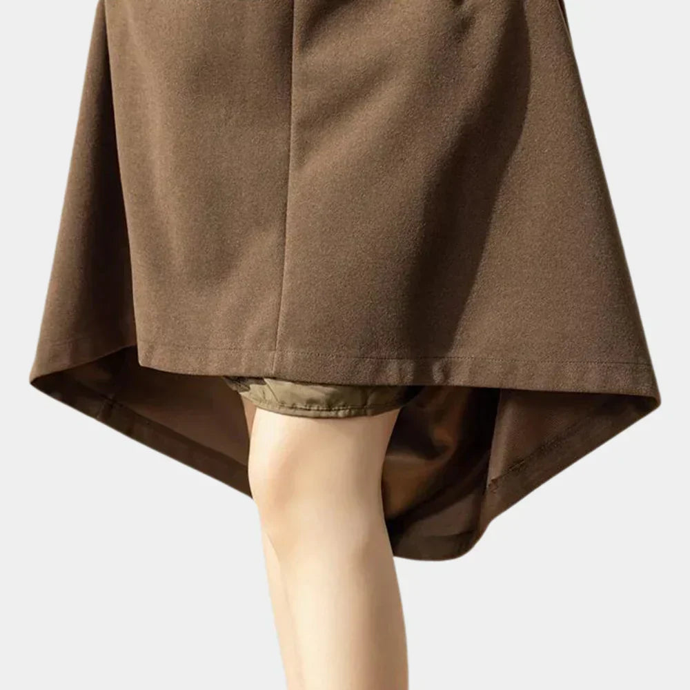 Women's High Waisted Pleated Maxi Skirt - Button Front Belt 2