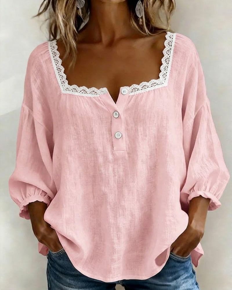 Women's Linen Blouse Relaxed Fit 2