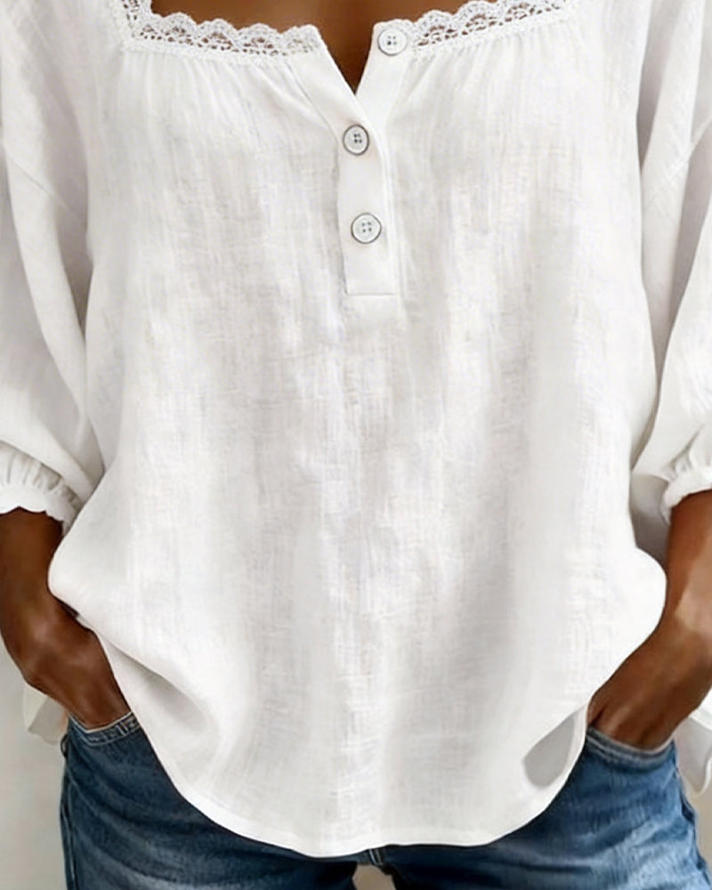 Women's Linen Blouse Relaxed Fit 3
