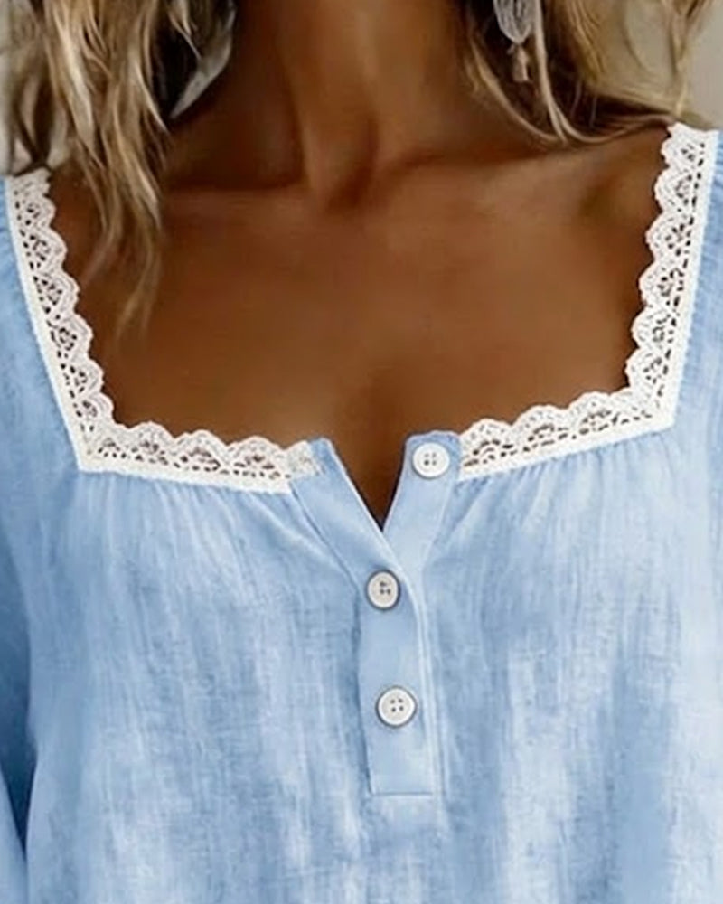 Women's Linen Blouse Relaxed Fit 6