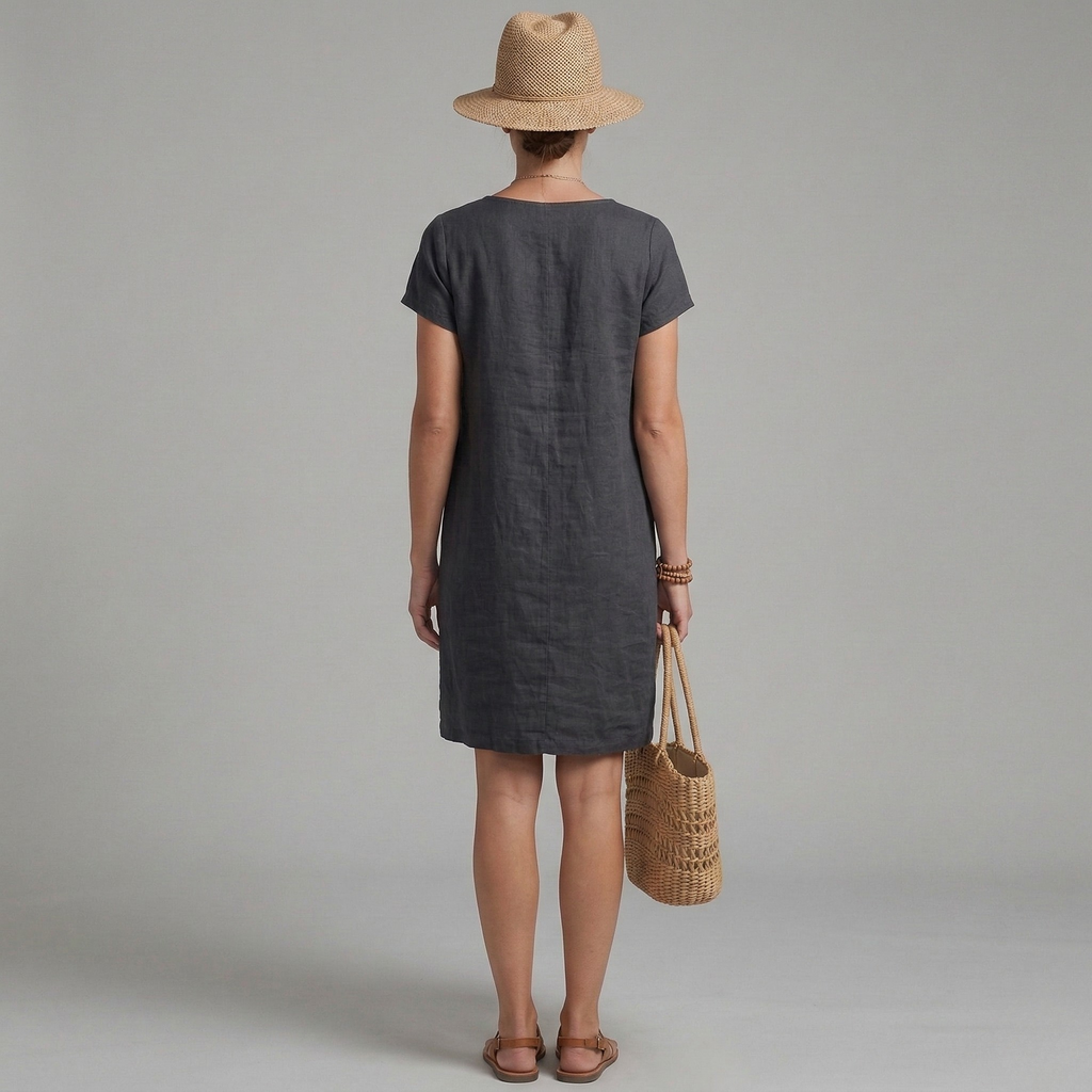 Women's Linen Mini Dress Shift 2
