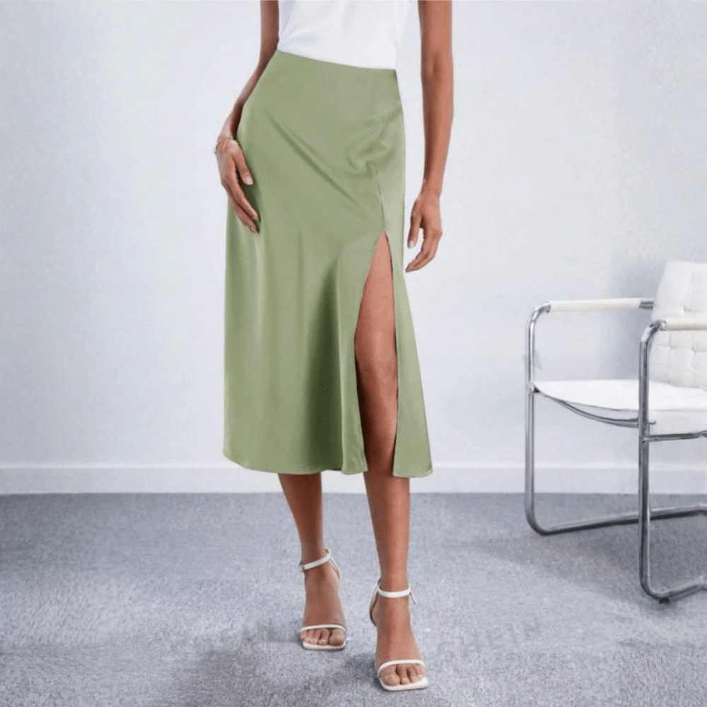 Women's Midi Skirt Side Slit 0