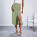Women's Midi Skirt Side Slit 0