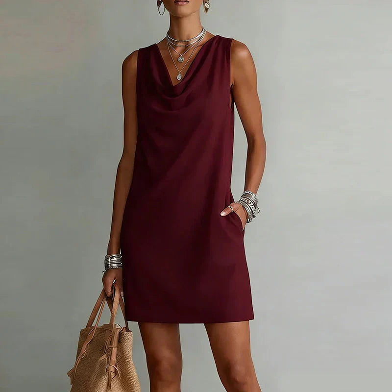 Women's Mini Dress Cowl Neck 2