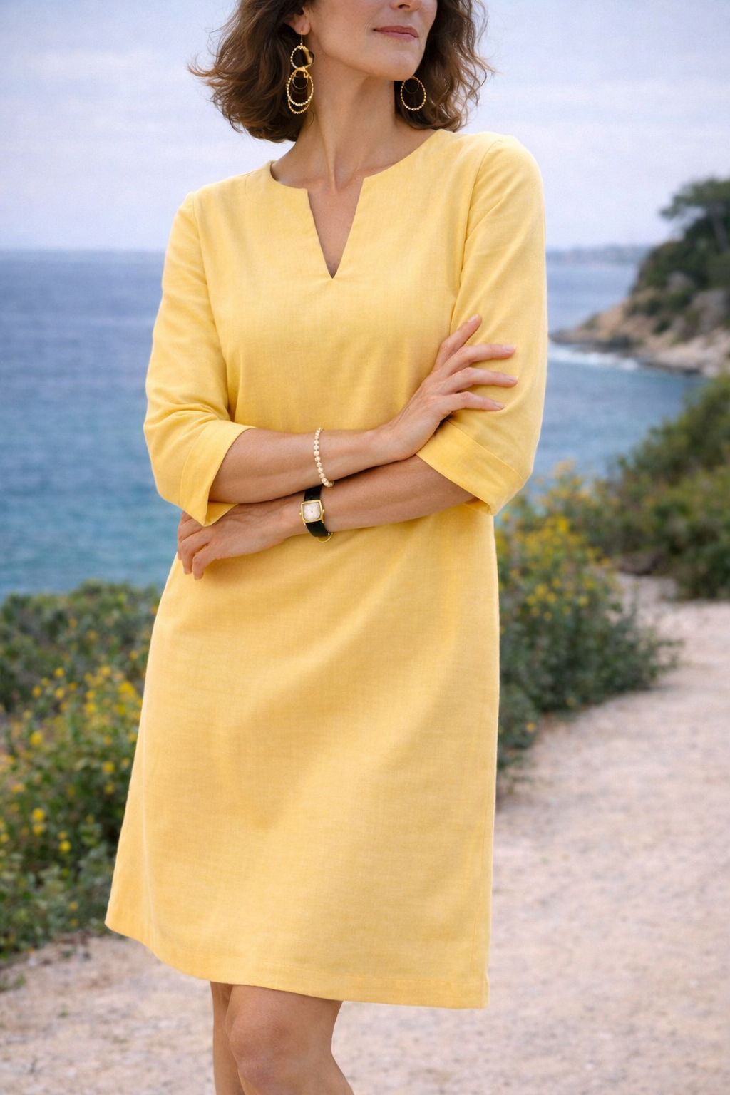Women's Mini Dress V-Neck Relaxed Fit 4