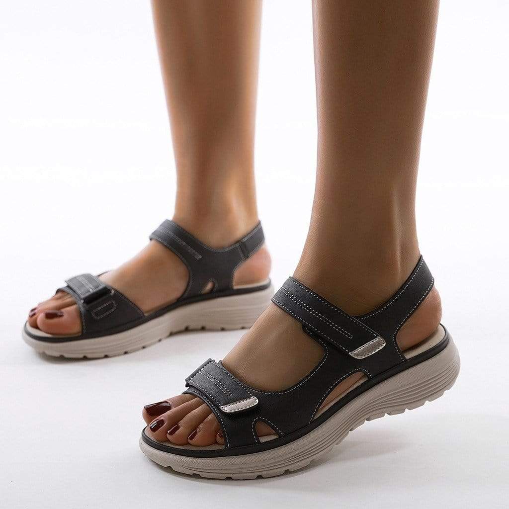 Women's Orthopaedic Platform Sandals - Velcro Strap Open Toe 0