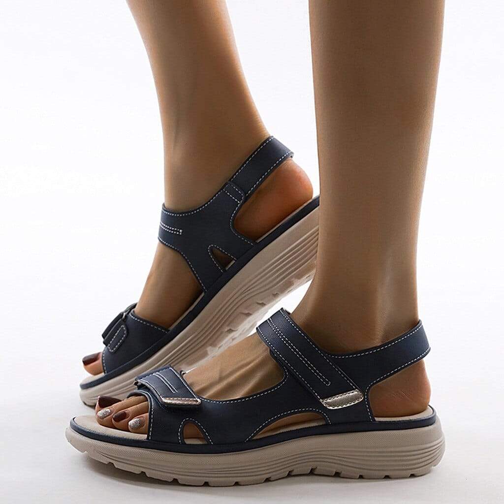 Women's Orthopaedic Platform Sandals - Velcro Strap Open Toe 1