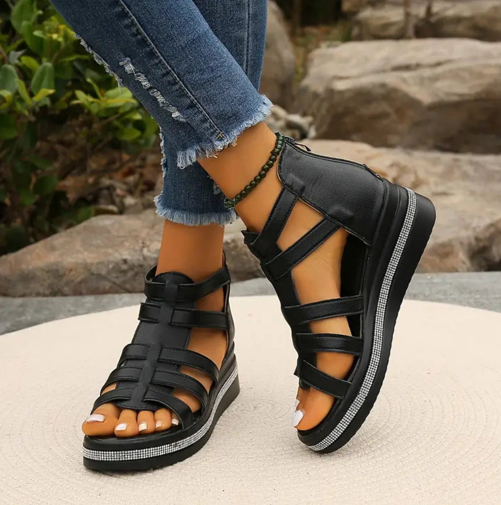 Women's Orthopedic Gladiator Wedges Platform 0