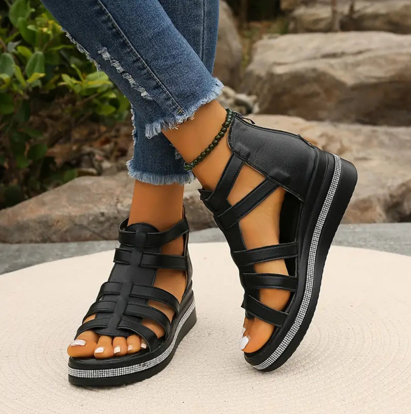 Women's Orthopedic Gladiator Wedges Platform 0
