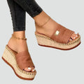 Women's Orthopedic Platform Wedges - Espadrille Sole Single Strap 0