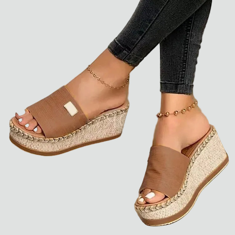 Women's Orthopedic Platform Wedges - Espadrille Sole Single Strap 1