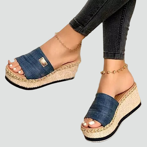 Women's Orthopedic Platform Wedges - Espadrille Sole Single Strap 2