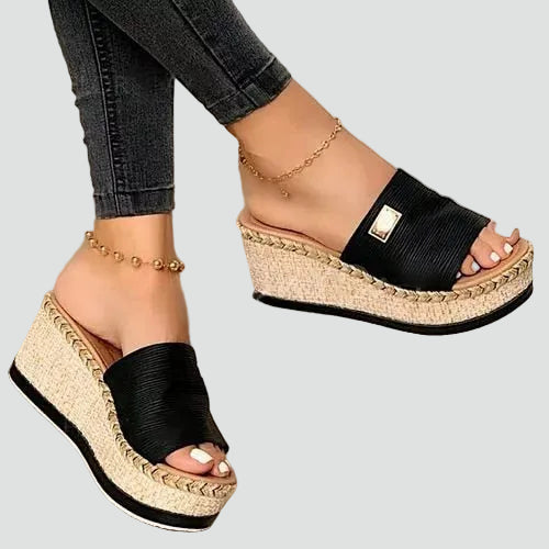 Women's Orthopedic Platform Wedges - Espadrille Sole Single Strap 3