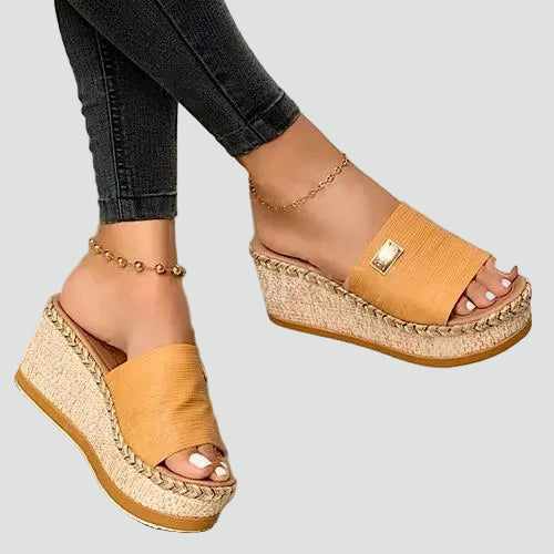 Women's Orthopedic Platform Wedges - Espadrille Sole Single Strap 4