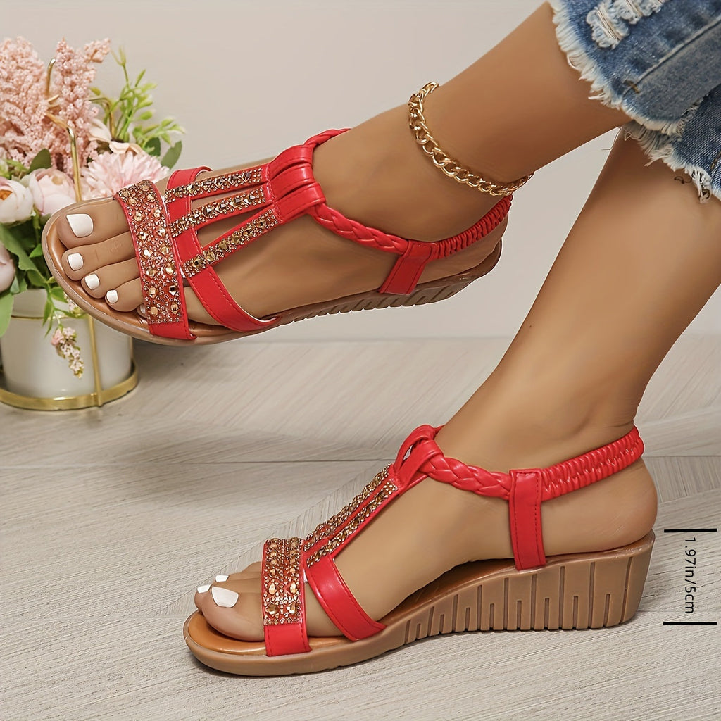 Women's Orthopedic T-Strap Wedge Sandals 1