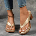 Women's Orthopedic Toe-Post Platform Sandals - Block Heels 0