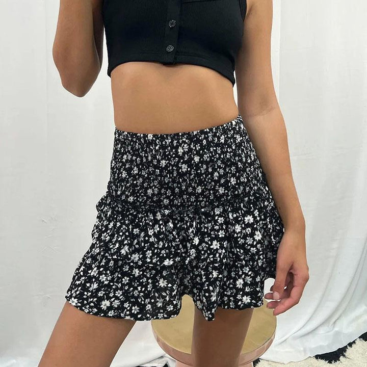 Women's Paisley Mini Skirt Tiered 6
