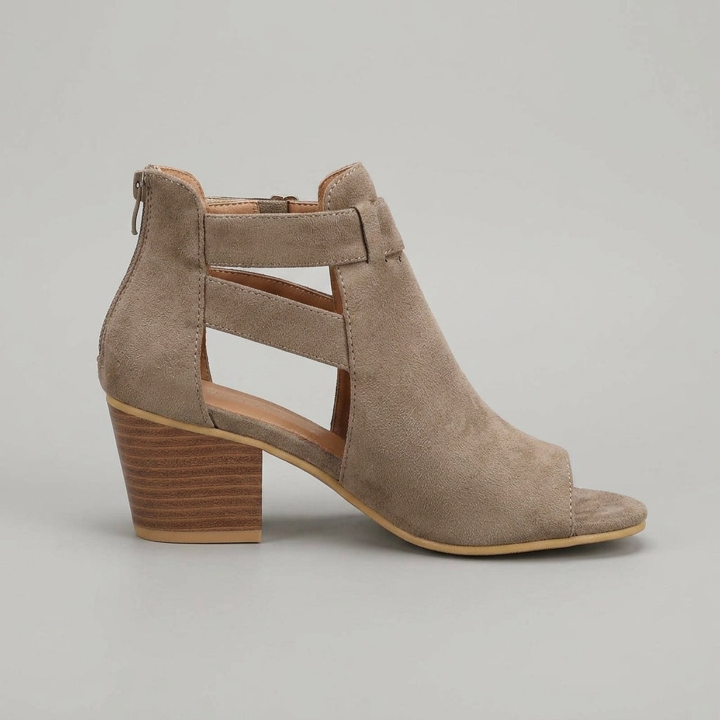 Women's Peep Toe Block Heel Sandals - Cut-Out Ankle Buckle Strap 4