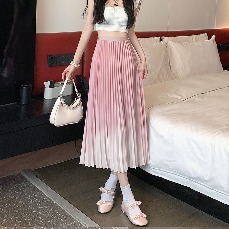 Women's Pleated Maxi Skirt with Elasticated Waistband 6