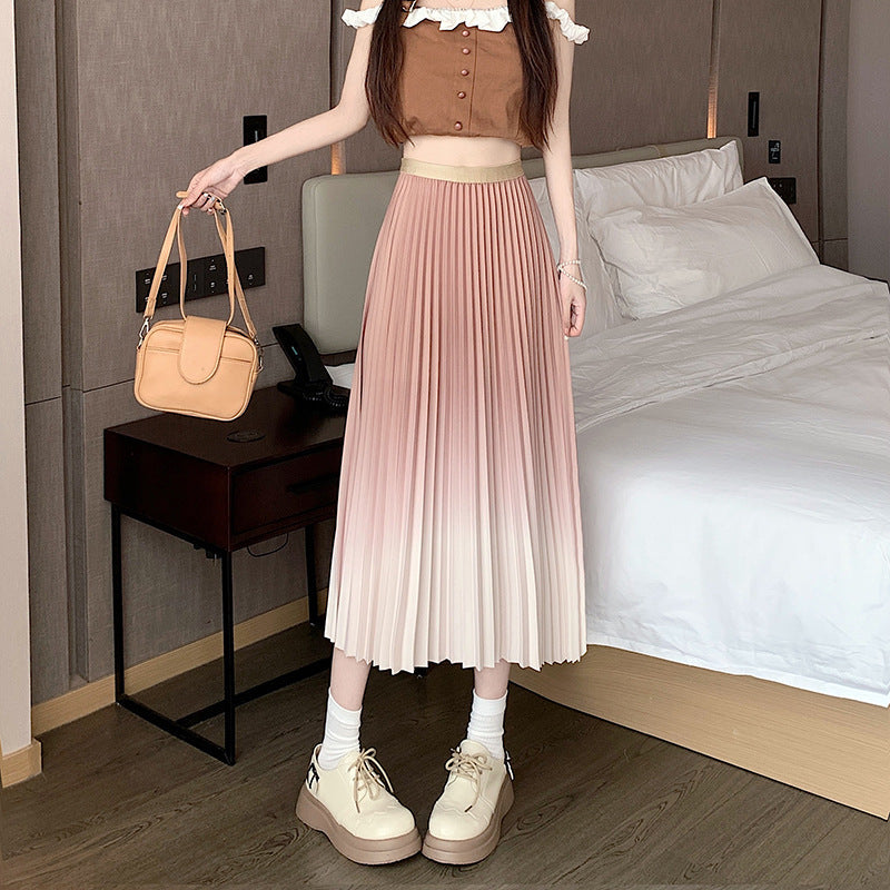 Women's Pleated Maxi Skirt with Elasticated Waistband 7