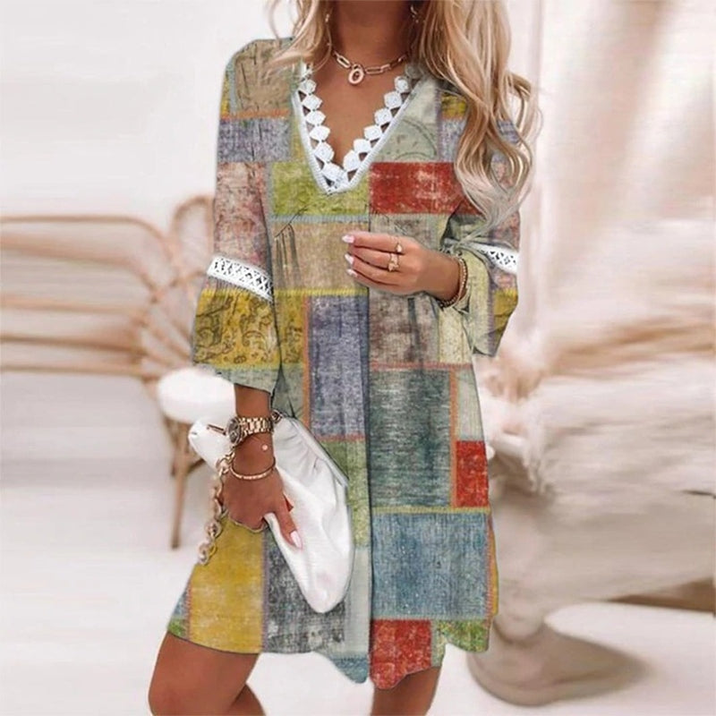Women's Printed Mini Dress Relaxed Fit 3