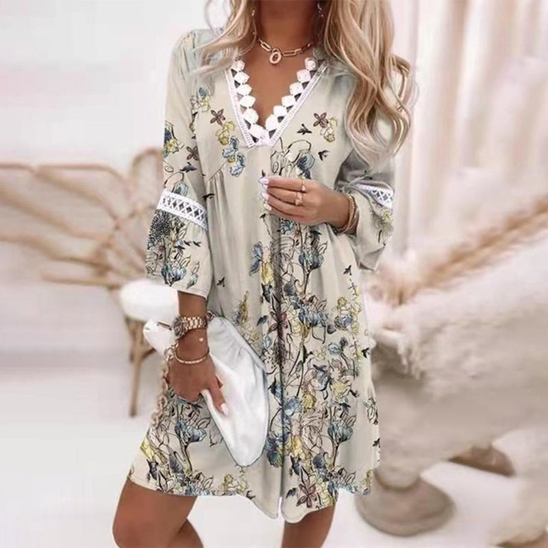 Women's Printed Mini Dress Relaxed Fit 4