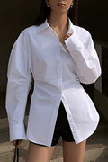 Women’s Tailored Long Sleeve Blouse with Defined Waist and Classic Collar 0