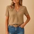 Women’s V-Neck Lace Blouse – Elegant Fit for Work and Occasions 0